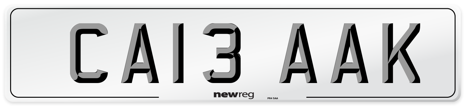 CA13 AAK Number Plate from New Reg